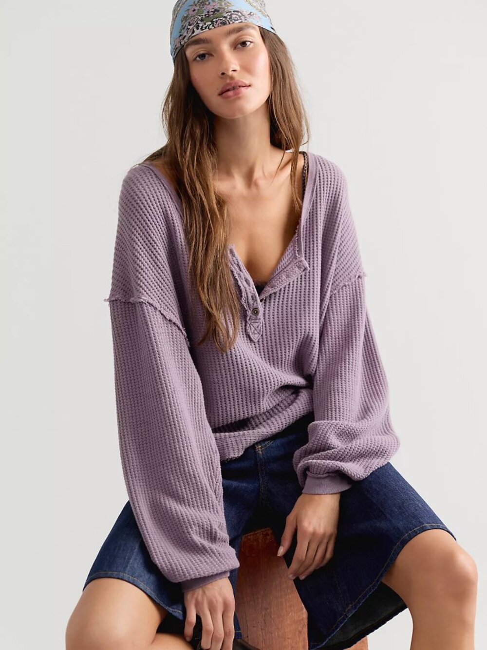 NWT We The Free Montreal Oversized Thermal Henley